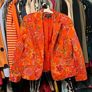Amazing orange print blazer floral size 12